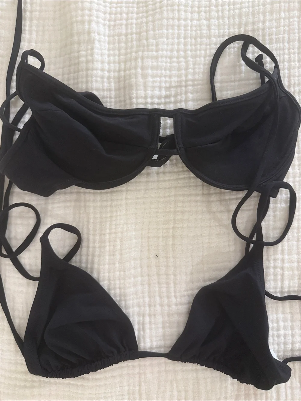 Classic Black Two-Piece Bikini Top Set